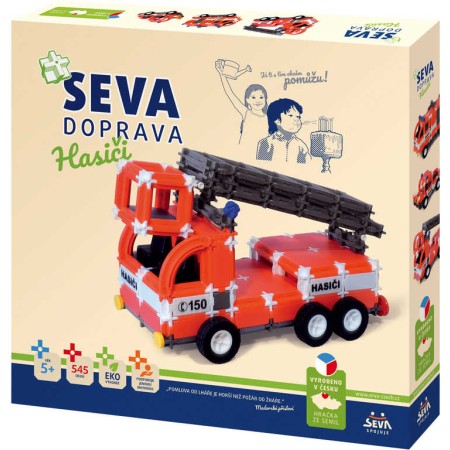 SEVA DOPRAVA Hasiči plastová STAVEBNICE 545 dílků v krabici