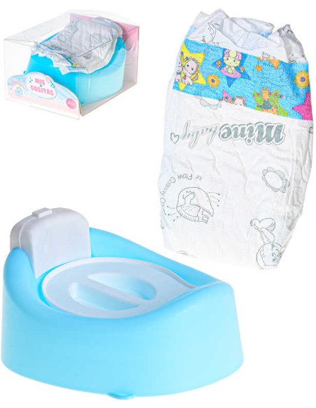 Nočník s plenou herní set pro panenku miminko na baterie Zvuk plast