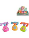 Telefon baby retro barevný 12cm s hudbou na baterie Zvuk 3 barvy