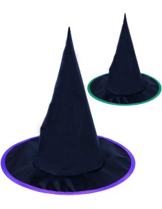 KARNEVAL Klobouk čaroděj černý 2 barvy špičatý *KARNEVALOVÝ DOPLNĚK*