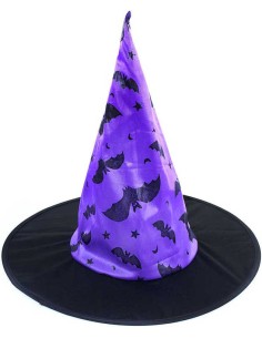 KARNEVAL Klobouk čarodějnický potisk netopýr KARNEVALOVÝ DOPLNĚK