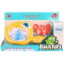 Rybář set síťka + 2 stříkací zvířátka do vany do vody 3 barvy plast