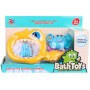 Rybář set síťka + 2 stříkací zvířátka do vany do vody 3 barvy plast