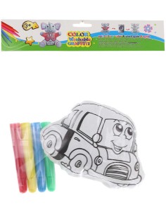 Vymaluj si své autíčko kreativní vybarvovací set se 4 fixy v sáčku