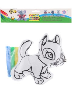 Vymaluj si svou kočičku kreativní set vybarvovací zvířátko + 4 fixy v sáčku