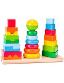 WOODY DŘEVO 3 navlékací věže se základnou *DŘEVĚNÉ HRAČKY*