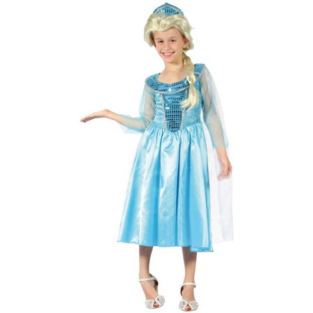 KARNEVAL Šaty Ledová princezna vel.S (110-120cm) 4-6 let *KOSTÝM*