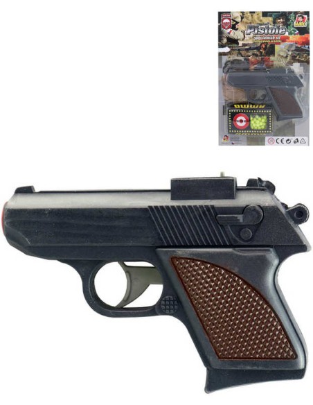 Pistole na kuličky černá 12cm policejní kuličkovka set s náboji plast