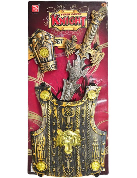 Rytířská souprava dětský meč s brněním 57cm 3ks na kartě plast