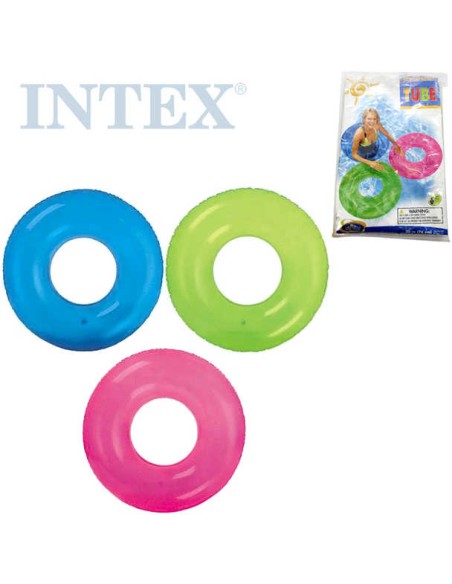 INTEX Kruh plavací 76cm nafukovací kolo transparentní do vody 3 barvy 59260
