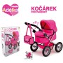 Kočárek Adélka hluboký růžový pro panenku miminko do 42cm