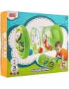 Válec baby nafukovací transparentní 43x20cm edukační set se 3 míčky pro miminko