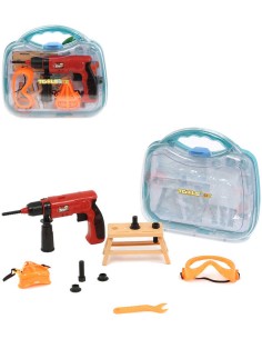 Nářadí dětské pracovní plastové set s vrtačkou a doplňky v kufříku