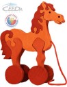CEEDA DŘEVO Tahací KONÍK DŘEVĚNÉ HRAČKY na tahání (tahadlo)