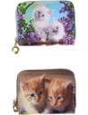 Peněženka dětská kočky 12x9cm na zip 6 druhů v sáčku