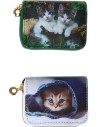 Peněženka dětská kočky 12x9cm na zip 6 druhů v sáčku