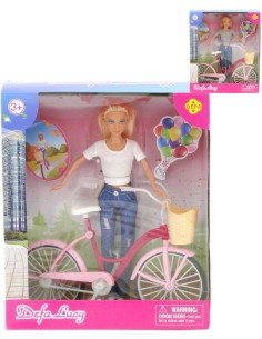 Panenka Defa Lucy 29cm set s jízdním kolem plast v krabici