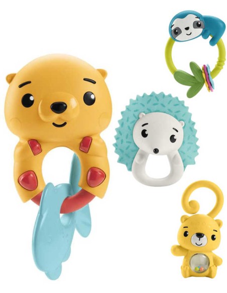 FISHER PRICE Chrastítko baby zvířátko pro miminko 4 druhy plast