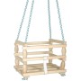 DŘEVO Houpačka závěsná se zábranou přírodní natur do 80kg