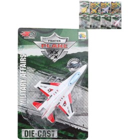 Letadlo kovový model 12cm vojenský bojový letoun 8 druhů na kartě