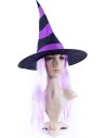 KARNEVAL Klobouk čarodějnický s fialovými vlasy *KARNEVALOVÝ DOPLNĚK*