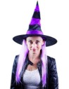 KARNEVAL Klobouk čarodějnický s fialovými vlasy *KARNEVALOVÝ DOPLNĚK*