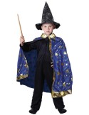 KARNEVAL Kouzelnický plášť modrý s hvězdami (104-150cm) 3-10 let *KOSTÝM*