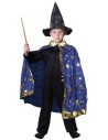 KARNEVAL Kouzelnický plášť modrý s hvězdami (104-150cm) 3-10 let *KOSTÝM*