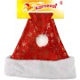 KARNEVAL Čepice vánoční červená 40cm zlaté vločky Santa Claus