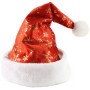 KARNEVAL Čepice vánoční červená 40cm zlaté vločky Santa Claus