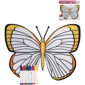 KARNEVAL Křídla motýlí na záda kreativní set s 6 fixy k vybarvení