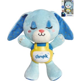 PLYŠ Baby zajíček Chrupík usínáček na baterie Světlo Zvuk pro miminko