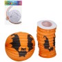 Lampion 2ks set koule 25cm + válec15cm oranžový netopýr Halloween