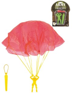 Parašutista létající figurka vystřelovací s padákem 9cm 2 barvy plast na kartě