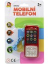 Telefon dětský 11cm tlačítkový mobil na baterie AJ Zvuk 4 barvy na kartě