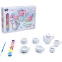 Čajový dětský servis kreativní set s barvičkami malování na porcelán