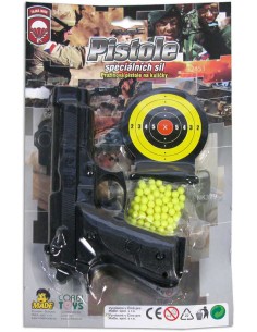 Pistolka 17,5cm s terčem a kuličkami