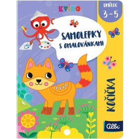 ALBI Kvído Samolepky s omalovánkami Kočička / Pejsek 2 druhy