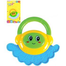 Chrastítko baby chobotnička s úchytem 2 barvy pro miminko plast