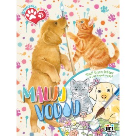 JIRI MODELS Maluj vodou A4 Štěňátka a koťátka omalovánky