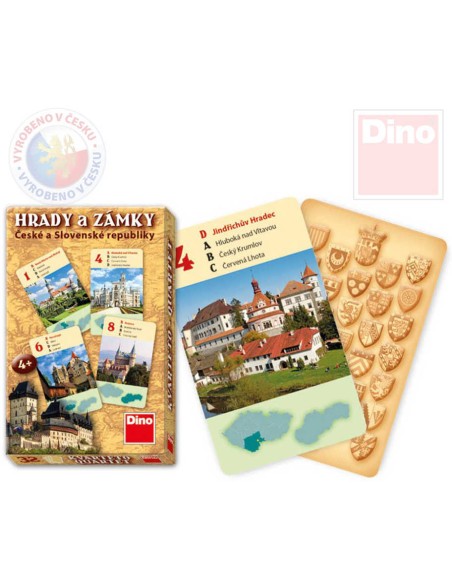 DINO Hra karty Kvarteto Hrady a zámky v krabičce *SPOLEČENSKÉ HRY*