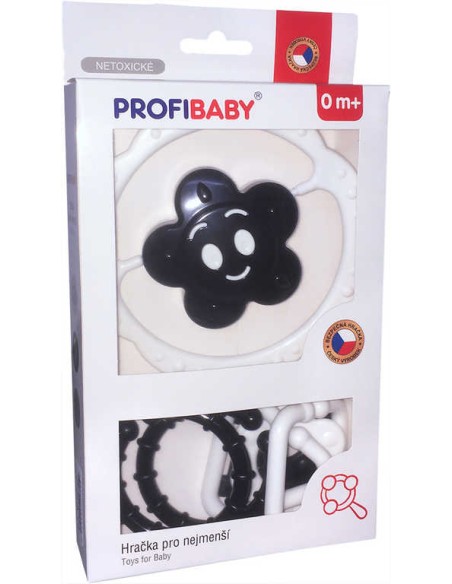 PROFIBABY Baby chrastítko kytička s tvary pro miminko v krabici