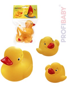 PROFIBABY Kačenka + 2 káčátka gumová set 3ks do vany v sáčku