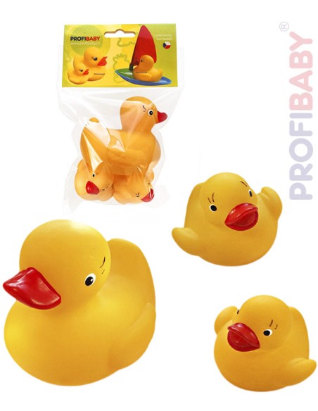 PROFIBABY Kačenka + 2 káčátka gumová set 3ks do vany v sáčku