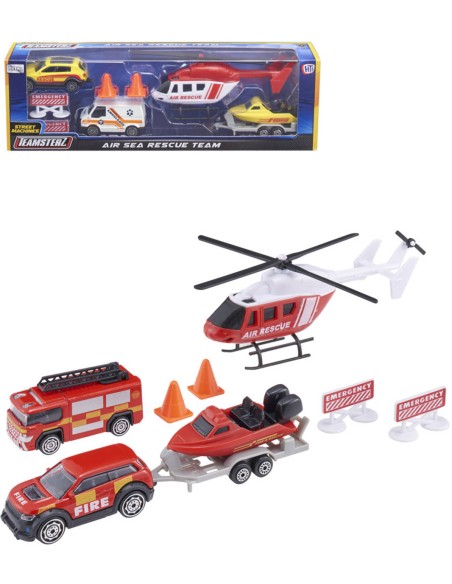 Teamsterz záchranný tým herní set 4 dopravní prostředky s doplňky kov 2 druhy
