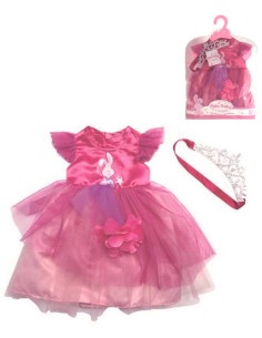 Oblečení pro panenku 45cm set šatičky s čelenkou v sáčku