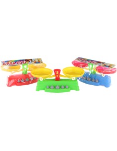 Váha dětská barevná klasická set se závažím 5ks 3 barvy v sáčku