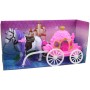 Kočár pro princeznu herní set s koněm 34cm 2 barvy plast