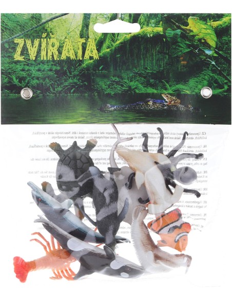 Zvířata mořská 5cm plastové figurky zvířátka set 10ks v sáčku