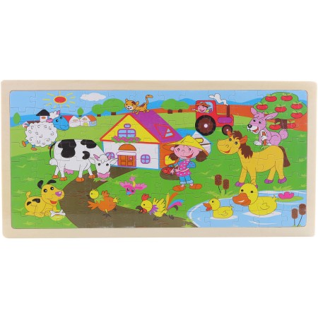 DŘEVO Puzzle farma 96 dílků skládačka na desce *DŘEVĚNÉ HRAČKY*